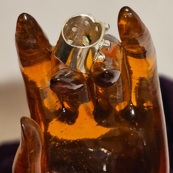 Vintage Chrysocolla & Amethyst Ring - Picture 7 of 8